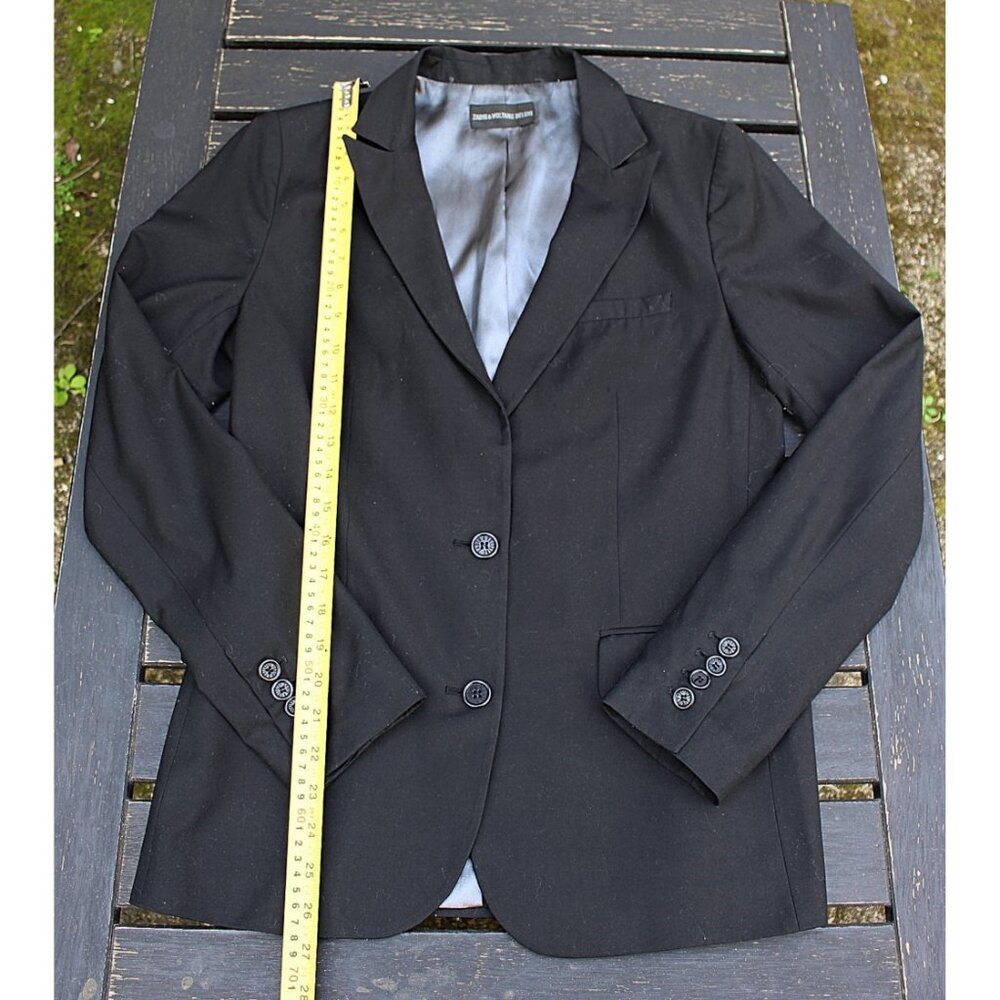 Zadig & Voltaire - Women's Encrusted Skull Blazer in Black + Blue Skull, Large - Picture 5 of 14